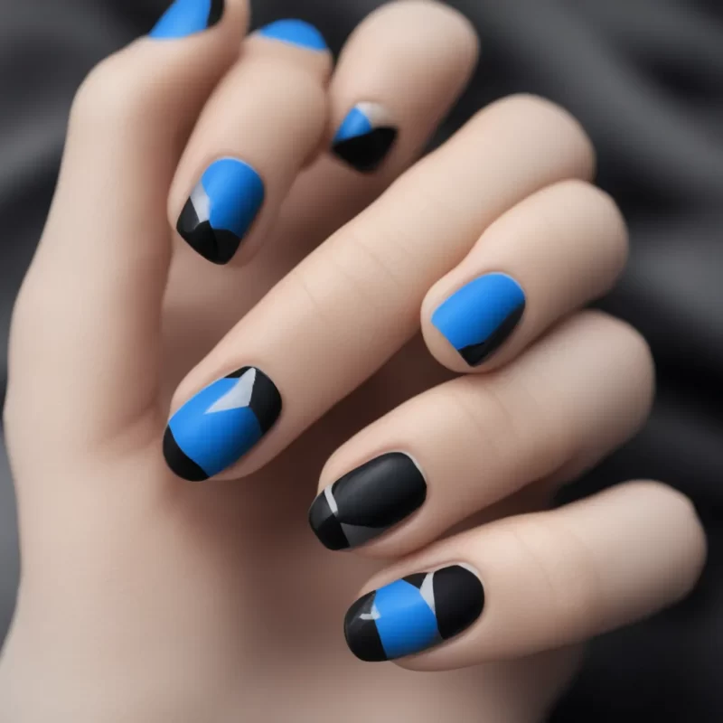 manicura de uñas azules