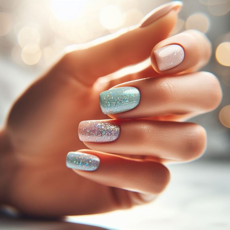  Diseño de uñas con glitter